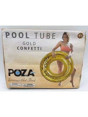 Gold Confetti Pool Tube Float With Advanced Valve System Repair Patch 36" Size B